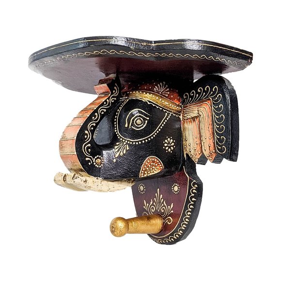 Handcrafted Wooden Elephant Wall Coat Hanger (11 inch) - Picture 1 of 6